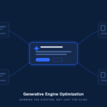 Diagram of an AI-generated answer citing four web sources, illustrating generative engine optimization.